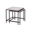 Nesting End/Side Table,Night Stand 2-Piece Set,Square Sintered stone Top with Black Metal Frame