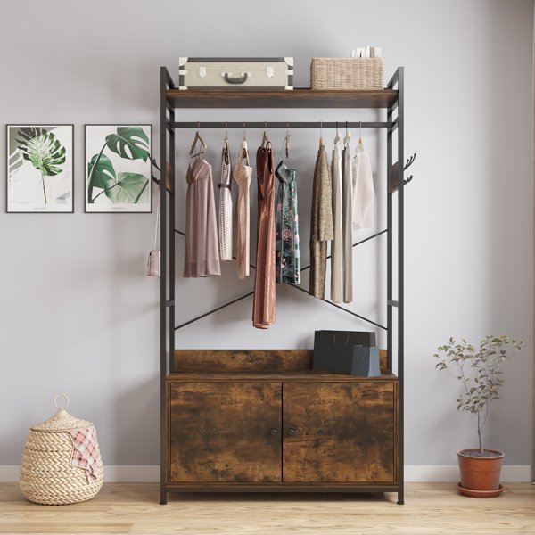 Free-Standing Closet Clothing Rack; Independent wardrobe manager; clothes rack; multiple storage racksLarge Heavy Duty Clothing Storage Shelving Unit Free-Standing Closet Clothing Rack; Independent wardrobe manager; clothes rack; multiple storage racksLarge Heavy Duty Clothing Storage Shelving Unit