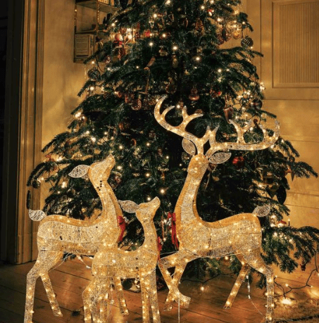 3-PCS Christmas Lighted Reindeer Family Christmas Decorations Deer For Outdoor Yard Christmas Glowing Decoration With 420 LED Lights, Battery Box, Plu 3-PCS Christmas Lighted Reindeer Family Christmas Decorations Deer For Outdoor Yard Christmas Glowing Decoration With 420 LED Lights, Battery Box, Plu