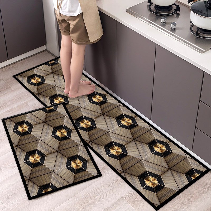 Kitchen Entrance Floor Mat Non Slip Long Strip Geometry Pattern Bathroom Rug Kitchen Entrance Floor Mat Non Slip Long Strip Geometry Pattern Bathroom Rug