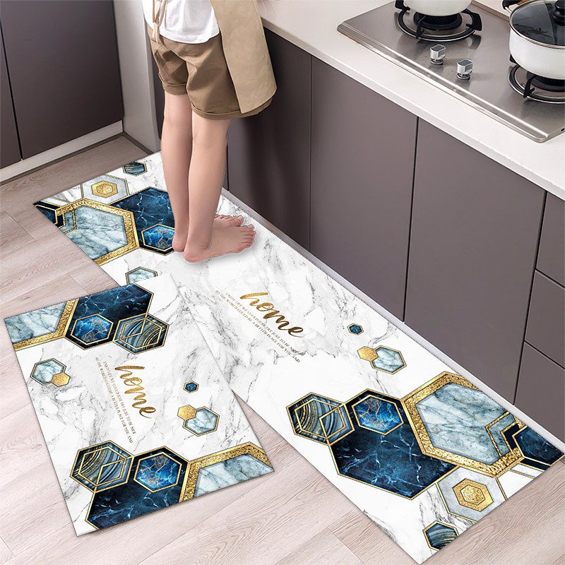 Kitchen Entrance Floor Mat Non Slip Long Strip Geometry Pattern Bathroom Rug Kitchen Entrance Floor Mat Non Slip Long Strip Geometry Pattern Bathroom Rug