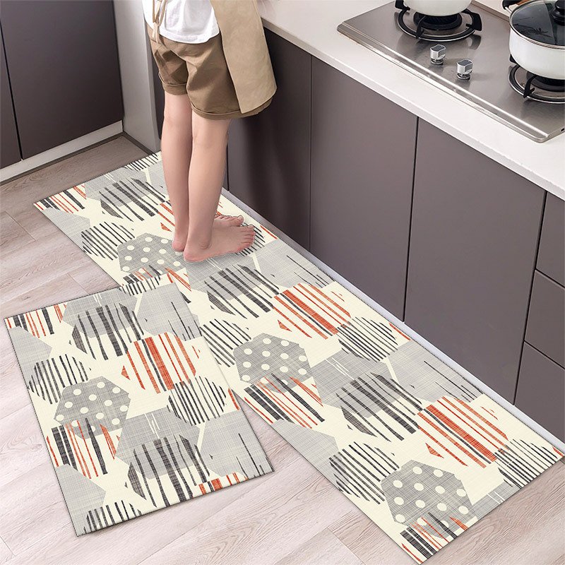 Kitchen Entrance Floor Mat Non Slip Long Strip Geometry Pattern Bathroom Rug Kitchen Entrance Floor Mat Non Slip Long Strip Geometry Pattern Bathroom Rug
