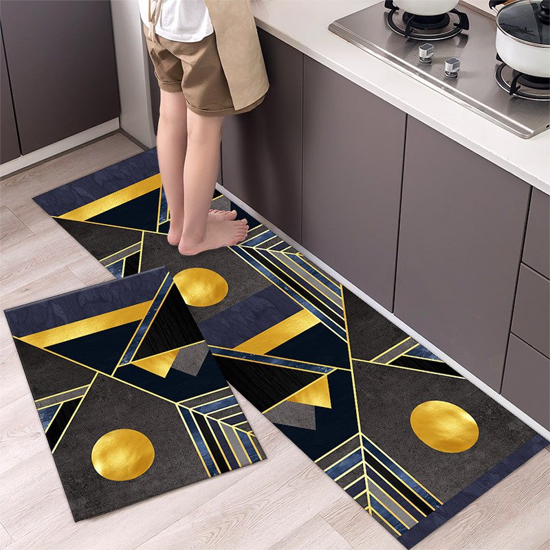 Kitchen Entrance Floor Mat Non Slip Long Strip Geometry Pattern Bathroom Rug Kitchen Entrance Floor Mat Non Slip Long Strip Geometry Pattern Bathroom Rug