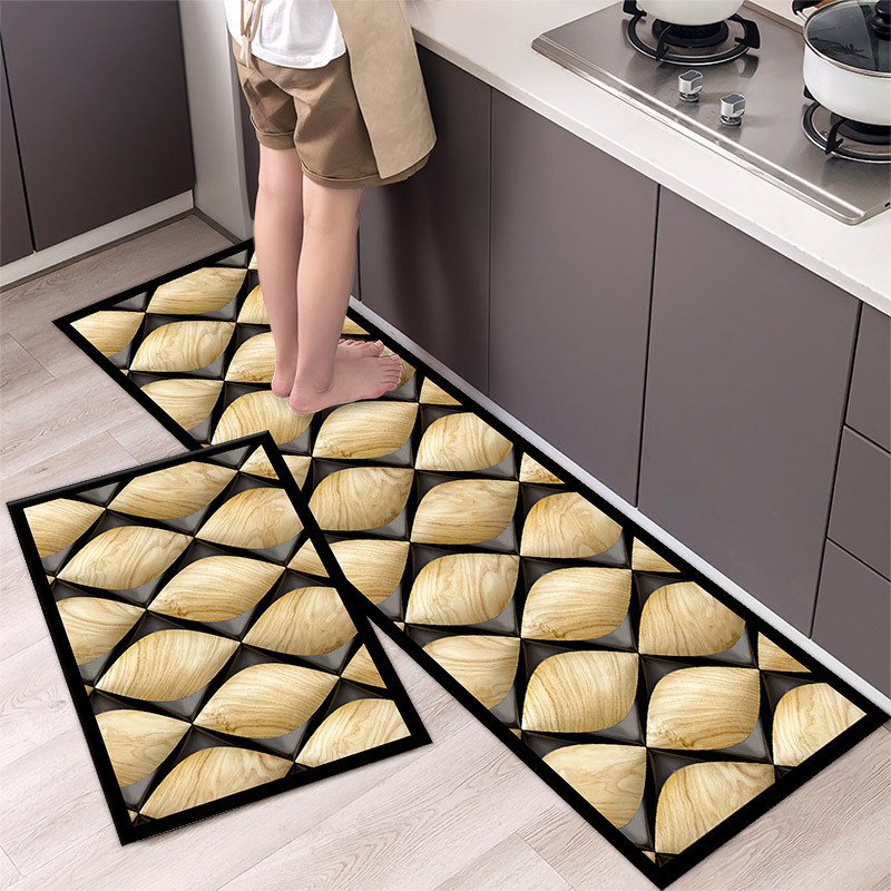 Kitchen Entrance Floor Mat Non Slip Long Strip Geometry Pattern Bathroom Rug Kitchen Entrance Floor Mat Non Slip Long Strip Geometry Pattern Bathroom Rug