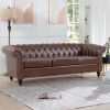 84.65" Rolled Arm Chesterfield 3 Seater Sofa.
