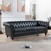 84.65" Rolled Arm Chesterfield 3 Seater Sofa.