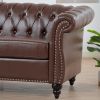 84.65" Rolled Arm Chesterfield 3 Seater Sofa.