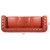 84.65" Rolled Arm Chesterfield 3 Seater Sofa.