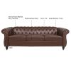 84.65" Rolled Arm Chesterfield 3 Seater Sofa.