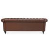 84.65" Rolled Arm Chesterfield 3 Seater Sofa.