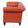 84.65" Rolled Arm Chesterfield 3 Seater Sofa.