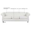 84.65" Rolled Arm Chesterfield 3 Seater Sofa.